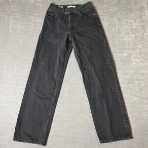 Levis Premium Dad Jeans W24 L30 Washed Black High Rise Straight Leg 79770-0020